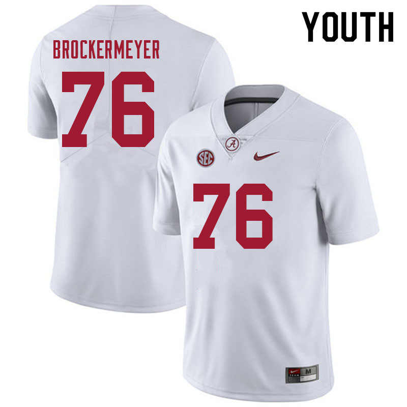 Youth #76 Tommy Brockermeyer Alabama Crimson Tide College Football Jerseys Sale-Black